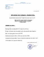 Réunion du Conseil Municipal Mercredi 05-10-2022 à 18h00
