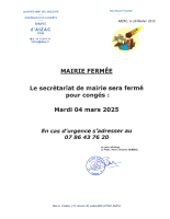 Mairie fermée 04-03-2025